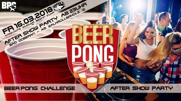 Party Flyer: Beer Pong Turnier & After Show Party am 16.03.2018 in Bad Doberan